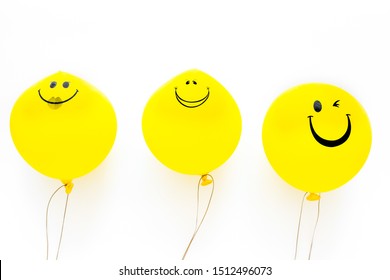 Happiness Emotion Yellow Balloon Smile On Stock Photo 1512496073 ...