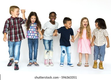 Happiness group of cute and adorable children