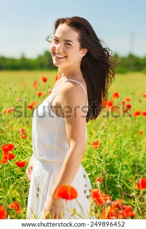 Similar – Image, Stock Photo Woman in poppy field