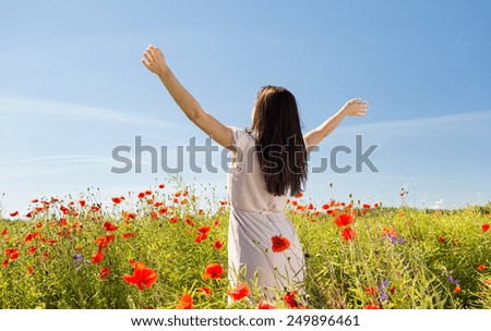 Similar – Image, Stock Photo Woman in poppy field