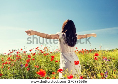 Similar – Image, Stock Photo Woman in poppy field