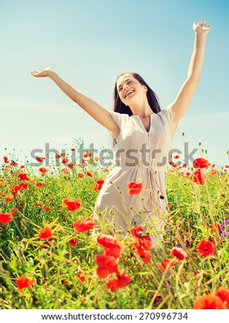 Similar – Image, Stock Photo Woman in poppy field