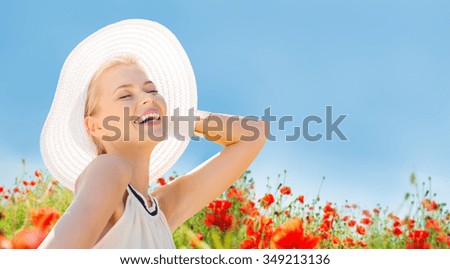 Similar – Image, Stock Photo Woman in poppy field