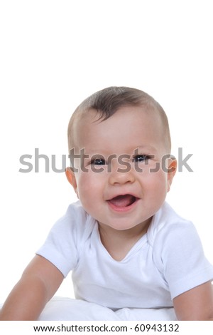 Similar – Portrait of 3 month old baby smiling.