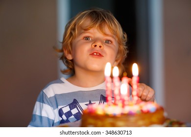 Happy Adorable Kid Celebrating His Birthday Stock Photo 348630713 ...