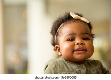 Happy African American Baby Girl.