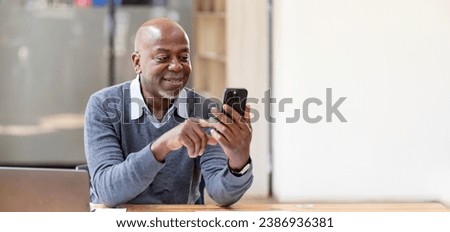 Similar – Image, Stock Photo Black man looking at camera through light filter