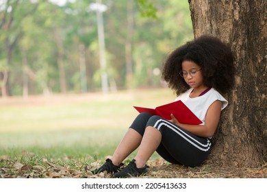 Happy African American Child Girl Wearing Stock Photo 2205413633