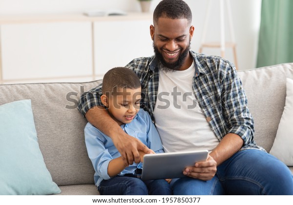 Happy African American Dad His Kid Stock Photo 1957850377 