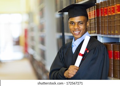 happy african american law school graduate on graduation day