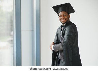 Happy African American Law School Graduate On Graduation Day