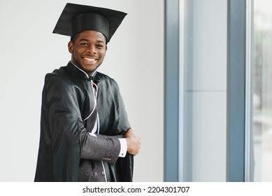 Happy African American Law School Graduate On Graduation Day