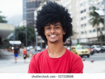 Happy African American Man With Typical Afro Hair