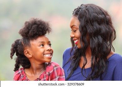 Happy African American  Mother And Child 