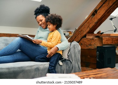 Happy African American Mother Relaxing On Stock Photo 2135037489 ...