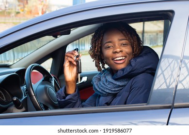 Happy African American Woman Driving Car Stock Photo 1919586077 ...