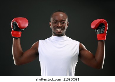 Happy African Boxer Raising His Hands Stock Photo 215950591 | Shutterstock