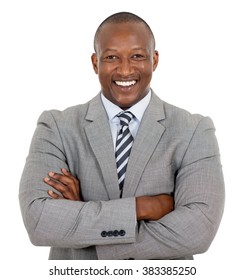 Happy African Businessman With Arms Crossed 