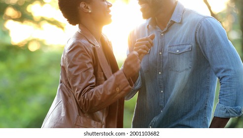 Happy African Couple Dancing Outside Celebrating