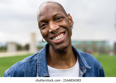 Happy African Gay Man Celebrating Pride Festival - LGBTQ Community Concept