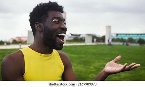 Happy African Gay Man Celebrating Pride Festival - LGBTQ Community Concept 