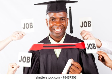 Happy African Graduate With Job Offers