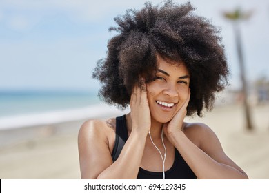 Close Portrait Happy Young Beautiful Afro Stock Photo (Edit Now) 1228983715