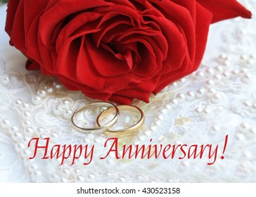 Happy Anniversary Card Red Rose Stock Photo 430523158 | Shutterstock