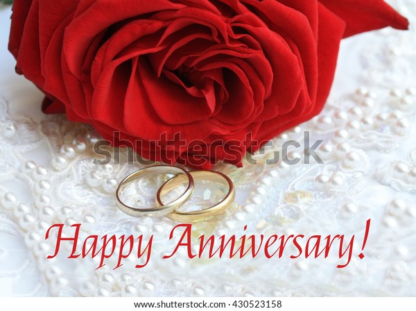 Happy Anniversary Card Red Rose Stock Image Download Now