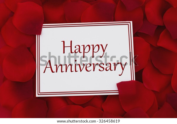 Happy Anniversary Card White Card Text Stock Photo (edit Now) 326458619