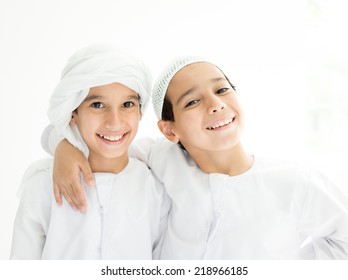 Happy Arabic family members