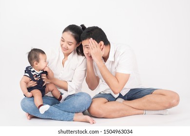 Happy Asian Family Are Enjoy With Son In Studio 