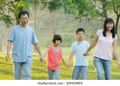 Happy Asian Family Walking Stock Photo 329439893 | Shutterstock