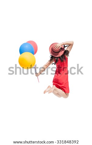 Similar – Young teenage girl blowing pink bubble gum