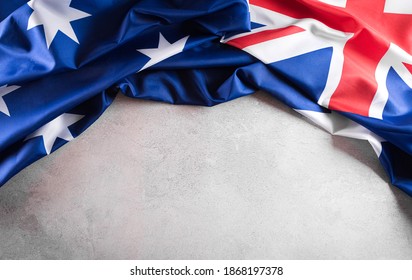 Happy Australia day concept. Australian flag against old stone background. 26 January. - Powered by Shutterstock