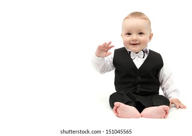 Happy Baby Boy In Suit