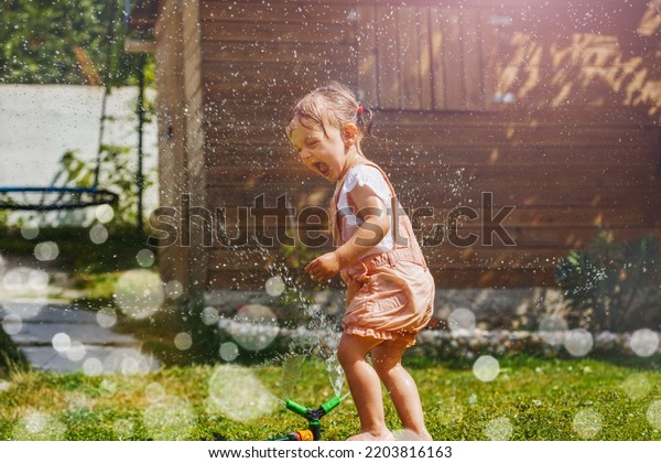 Happy Beautiful Girl Wet Clothes Play Stock Photo 2203816163 | Shutterstock