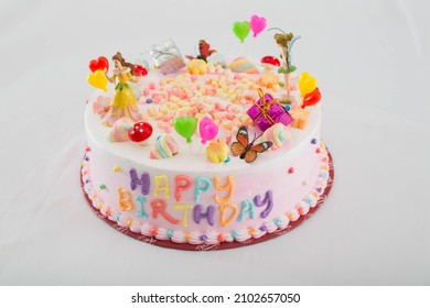 Happy Birthday Cake Isolated On White Stock Photo 2102657050 | Shutterstock