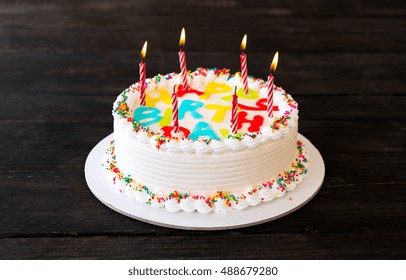 Happy Birthday Cake On Table Stock Photo 566345929 | Shutterstock