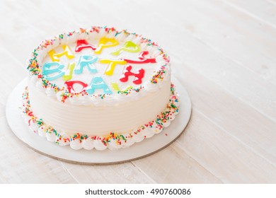 Happy Birthday Cake On Table Stock Photo 490760086 | Shutterstock