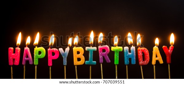 Happy Birthday Candle On Fire Stock Photo (Edit Now) 707039551