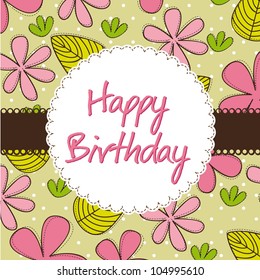 Happy Birthday Floral Images, Stock Photos & Vectors | Shutterstock