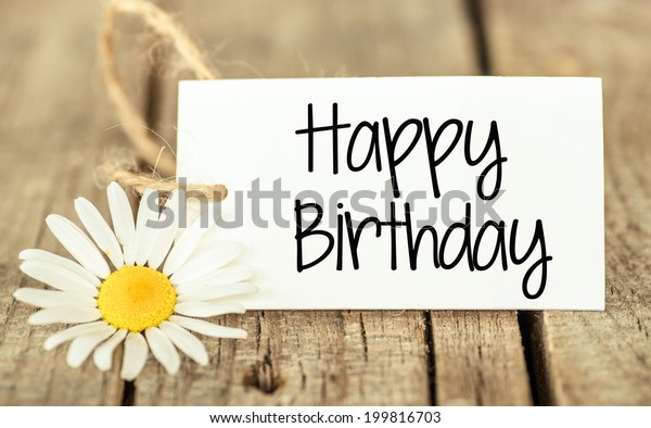 Happy Birthday Card Daisies On Dark Stock Photo Edit Now 199816703