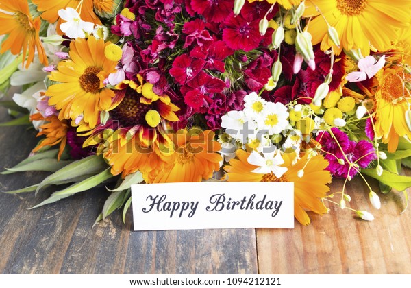 Happy Birthday Card Spring Flowers Stock Image Download Now