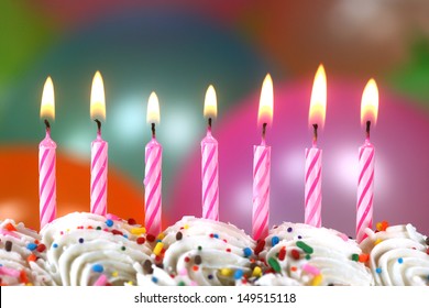 Happy Birthday Celebration Balloons Candles Cake Stock Photo 149515118 ...