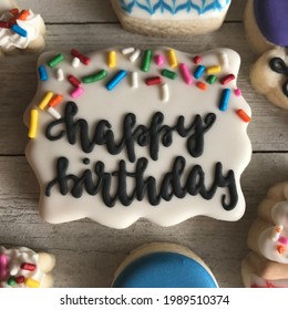 Happy Birthday Decorated Sugar Cookie