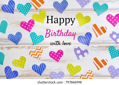 Happy Birthday Greeting Card Colorful Paper Stock Photo 797846998 ...