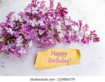 Happy Birthday Greeting Card Purple Lilac Stock Photo 2154856779 ...