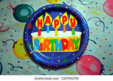 Happy Birthday Greeting On Paper Plate Stock Photo 1507962704