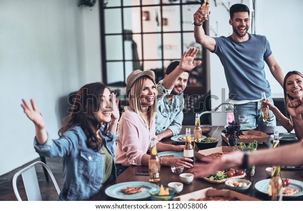 Happy Birthday Handsome Young Man Toasting Stock Photo Edit Now